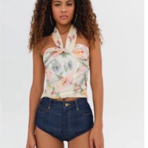 For Love And Lemons Floral Print Crop Top